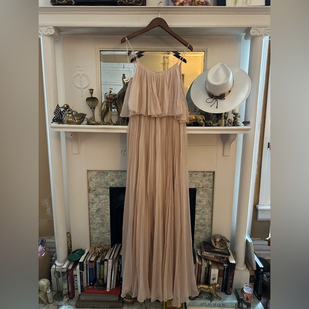 Halston Heritage Pleated Floor Length Gown - Picture 5 of 7
